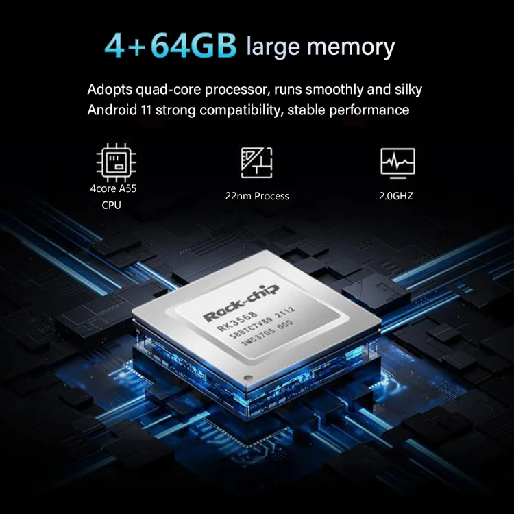 8-inch Android 11 system, 4+64GB home background music, stereo sound, WIFI, touch screen, Bluetooth, wall audio amplifier - Image 4