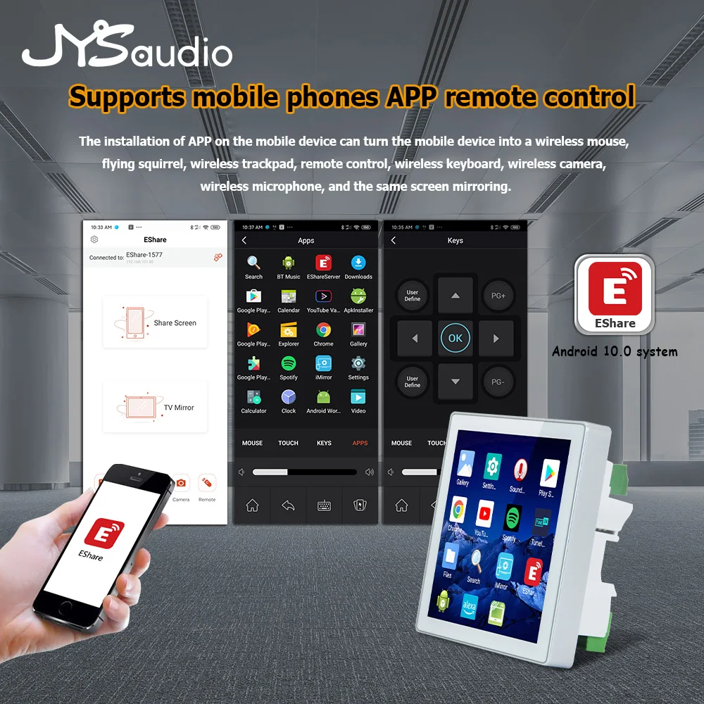 4 Inch Smart Alexa WiFi Wall Amplifier Audio Music Android 10.0 System Bluetooth Amp Home Theater HiFi Stereo For TV Projector - Image 4