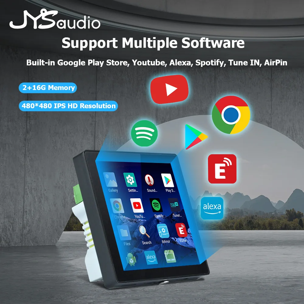 4 Inch Smart Alexa WiFi Wall Amplifier Audio Music Android 10.0 System Bluetooth Amp Home Theater HiFi Stereo For TV Projector - Image 2