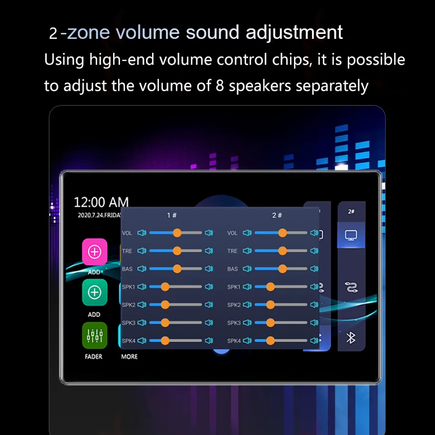 8-inch Android 11 system, 4+64GB home background music, stereo sound, WIFI, touch screen, Bluetooth, wall audio amplifier - Image 6