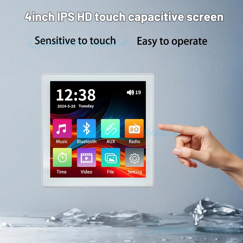 Min Wall Amplifier Bluetooth Smart Home Audio Touch Screen 4*20W Stereo Sound Music Panel background music Ceiling Speaker FM - Image 5